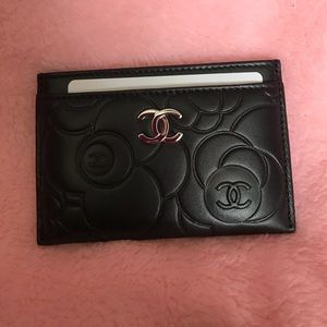 CHANEL Camellia o Card Case